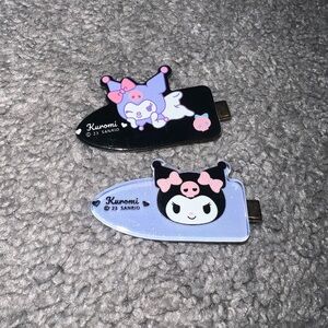 3 for $12 Sanrio Kuromi Hair Clips - Black and Purple